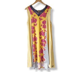 Matilda Jane Floral Yellow and Pink Sleeveless Dress